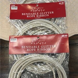 Christmas Bendable Glitter Rope Ribbon